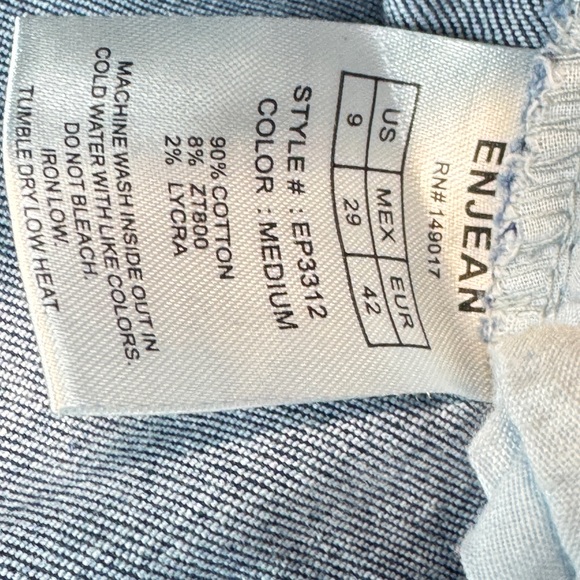 Enjean High Rise 5 Button Skinny Women's Distressed Blue Jeans - Picture 6 of 12